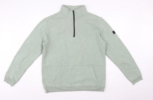 Voi London Men's Green 2XL 1/4 Zip Fleece Sweatshirt
