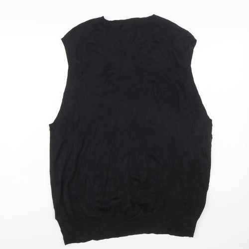 Ralph Lauren Men's Black 2XL Cotton V-Neck Sleeveless Jumper Vest
