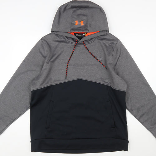 Under Armour Men's Grey Pullover Hoodie L Loose Fit ColdGear
