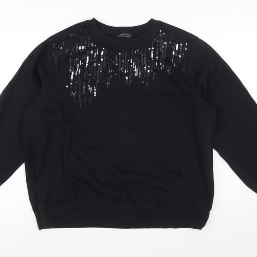 Marks and Spencer Women's Black Sequin Sweatshirt UK16