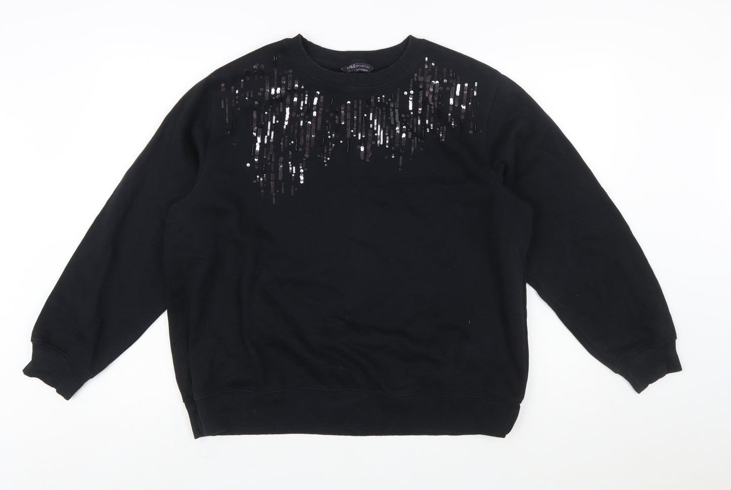 Marks and Spencer Women's Black Sequin Sweatshirt UK16
