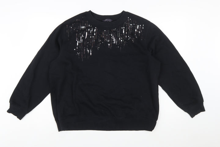 Marks and Spencer Women's Black Sequin Sweatshirt UK16