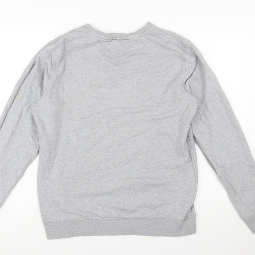 Tommy Jeans Men's Grey Logo Sweatshirt L Regular Fit Pullover