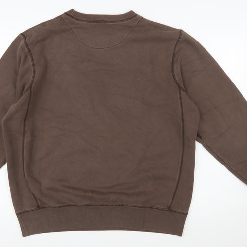 Nike Mens Brown Pullover Sweatshirt L Graphic Crew Neck Sportswear