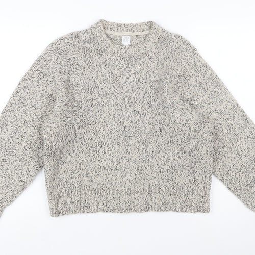 John Lewis Women Grey Chunky Knit Wool Pullover Jumper Size 12