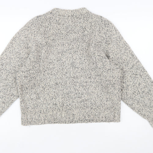 John Lewis Women Grey Chunky Knit Wool Pullover Jumper Size 12