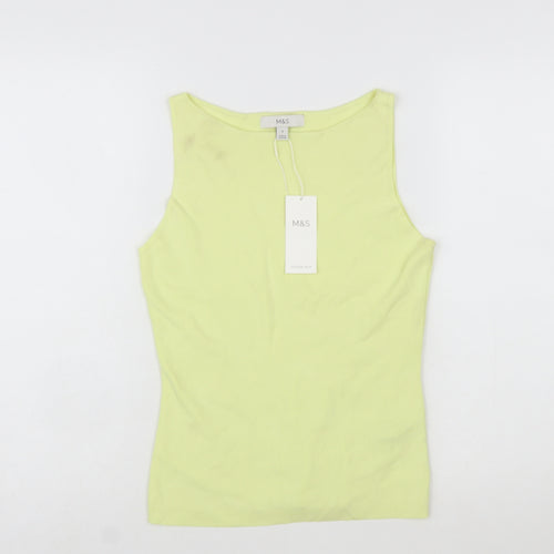 Marks and Spencer Women’s Yellow Tank Top Size M Basic Knit