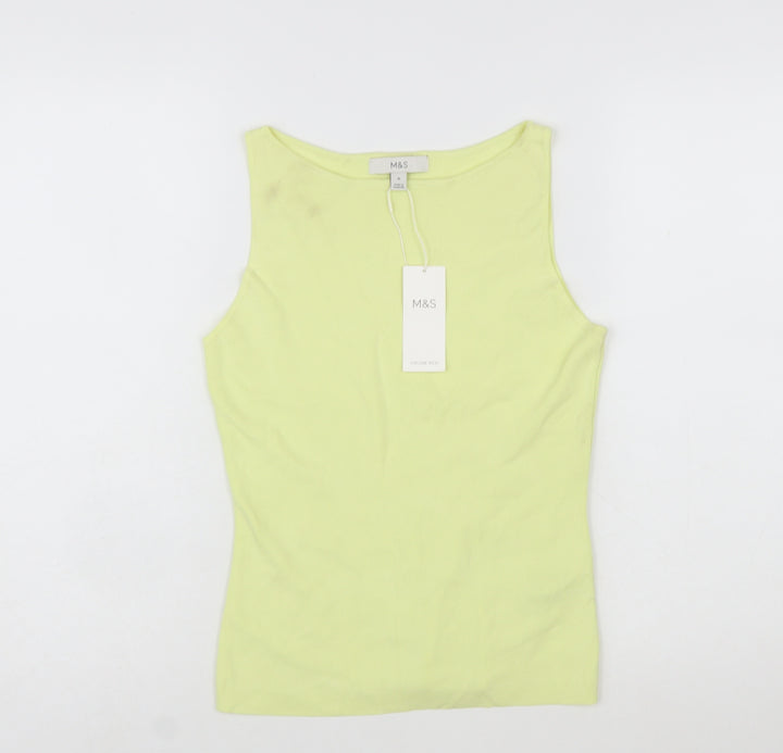 Marks and Spencer Women’s Yellow Tank Top Size M Basic Knit