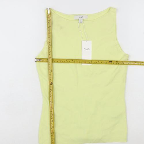 Marks and Spencer Women’s Yellow Tank Top Size M Basic Knit