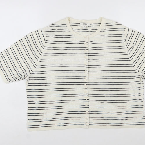 Marks and Spencer Women’s Ivory Striped Knit Cardigan XL