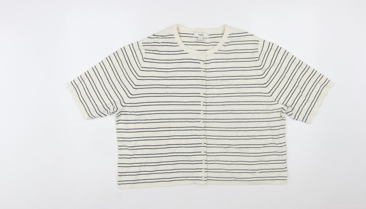 Marks and Spencer Women’s Ivory Striped Knit Cardigan XL
