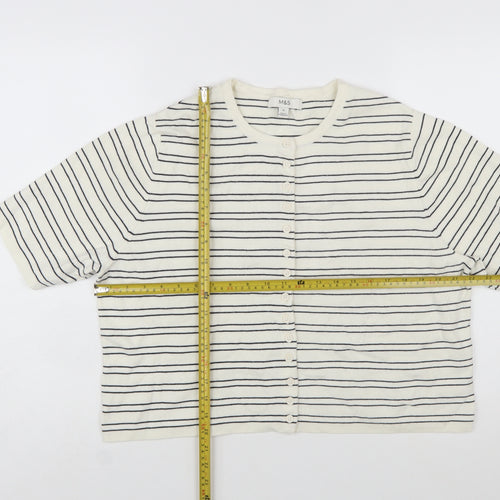 Marks and Spencer Women’s Ivory Striped Knit Cardigan XL