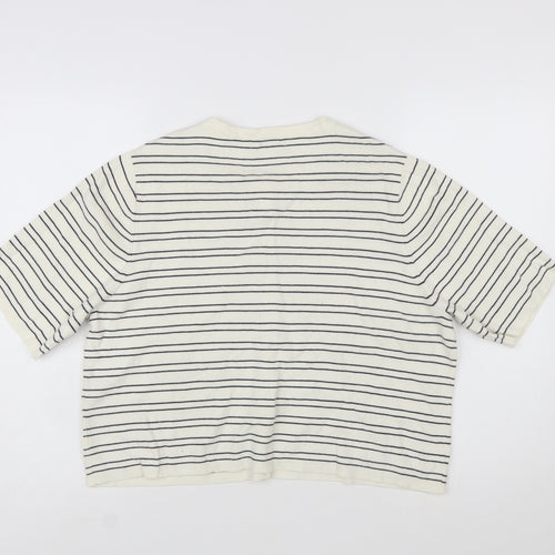 Marks and Spencer Women’s Ivory Striped Knit Cardigan XL