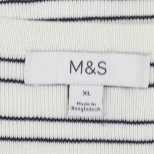 Marks and Spencer Women’s Ivory Striped Knit Cardigan XL