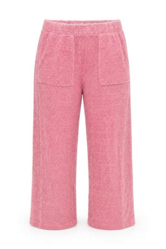 Front view of Marks & Spencer women’s pink knit lounge sweatpants xs
