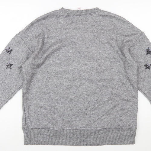 Next Women's Grey Sequin Snowflake Christmas Jumper Size L