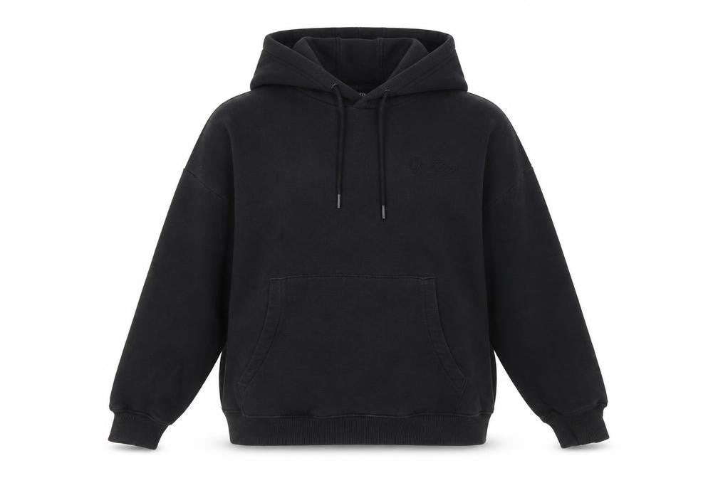 Front view of Gym King women’s black, size UK 10, pullover hoodie with logo detail