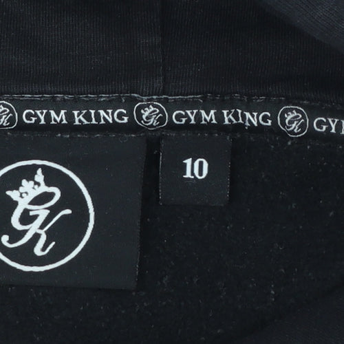Gym King Womens Black Size 10 Pullover Hoodie with Logo Detail