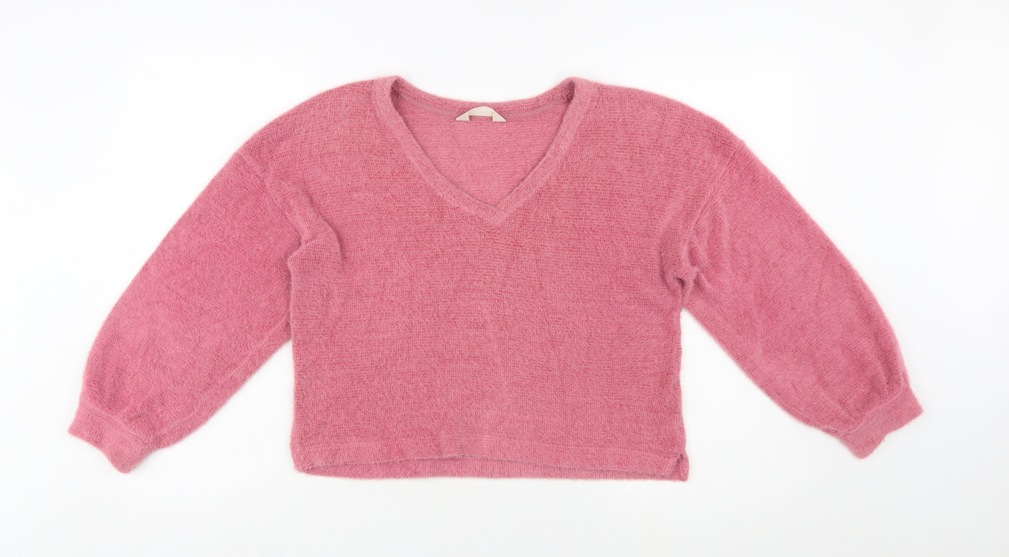 Marks and Spencer Women’s Pink V-Neck Pullover Sweater XS