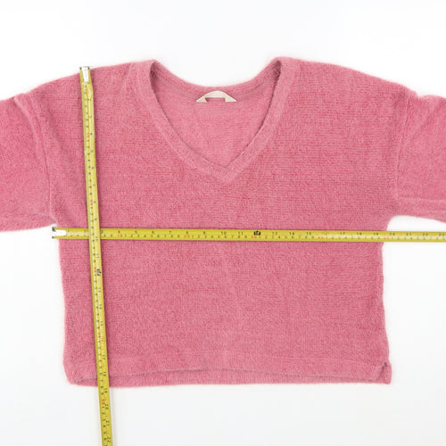 Marks and Spencer Women’s Pink V-Neck Pullover Sweater XS