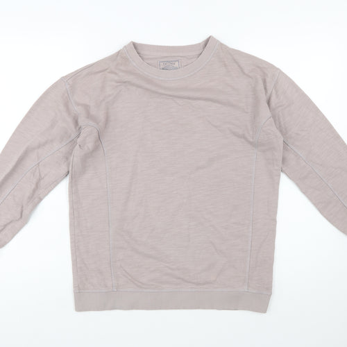 Fat Face Women Beige Small Pullover Sweatshirt Crew Neck Cotton