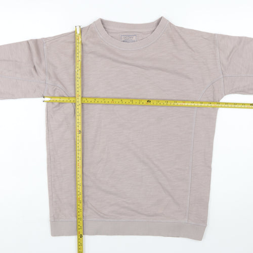 Fat Face Women Beige Small Pullover Sweatshirt Crew Neck Cotton