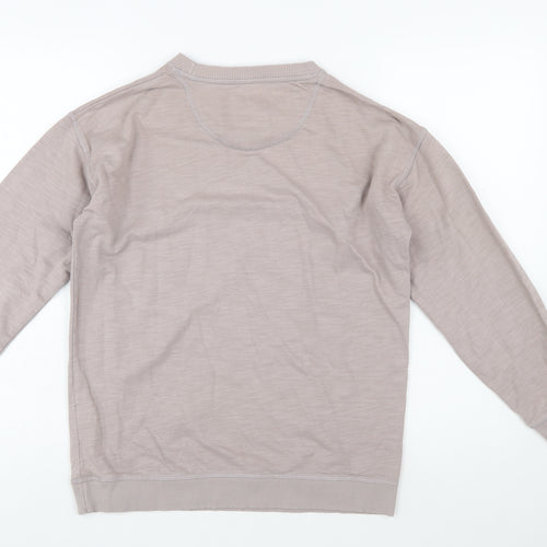 Fat Face Women Beige Small Pullover Sweatshirt Crew Neck Cotton