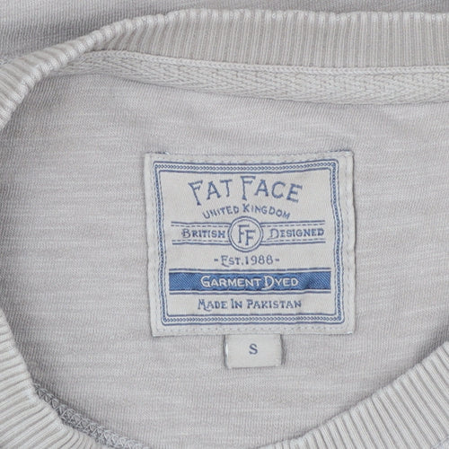 Fat Face Women Beige Small Pullover Sweatshirt Crew Neck Cotton