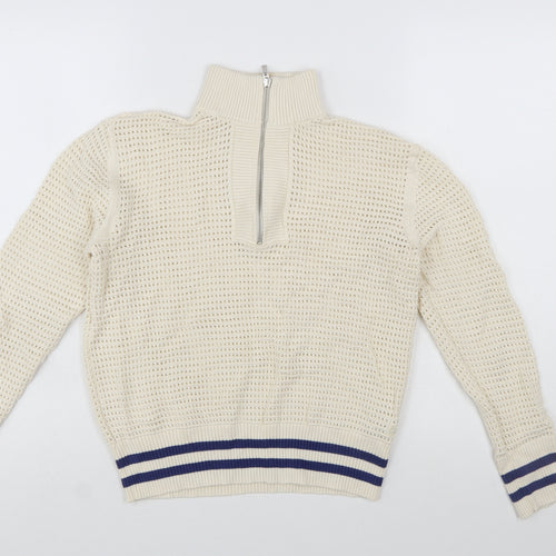 Marks and Spencer Women’s Ivory Small 1/2 Zip Knit Jumper