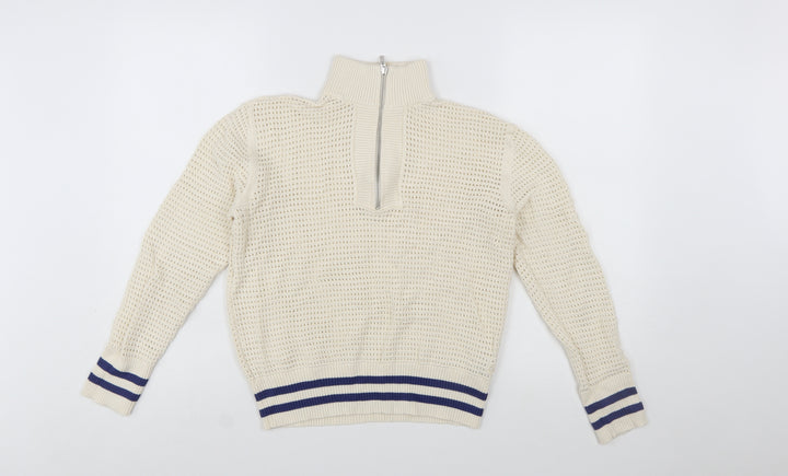 Marks and Spencer Women’s Ivory Small 1/2 Zip Knit Jumper