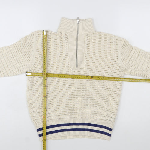 Marks and Spencer Women’s Ivory Small 1/2 Zip Knit Jumper