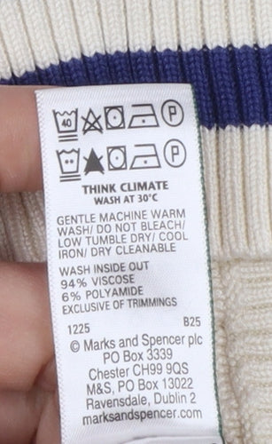 Marks and Spencer Women’s Ivory Small 1/2 Zip Knit Jumper