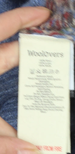 WoolOvers Women Blue Fair Isle Wool Cashmere Cardigan L