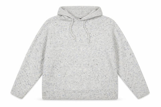 Front view of Marks & Spencer Women’s Grey Hooded Chunky Knit jumper, size L