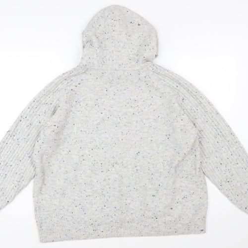 Marks and Spencer Women’s Grey Hooded Chunky Knit Pullover Jumper Size L