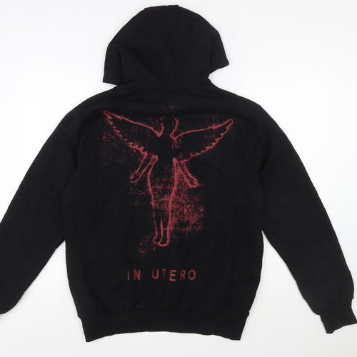 Primark Nirvana Men's Black Pullover Hoodie S Graphic Print