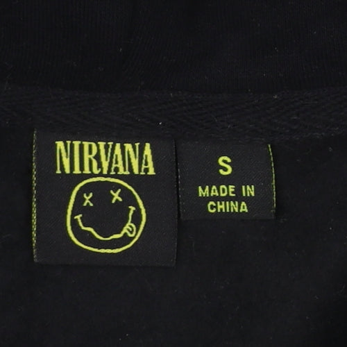 Primark Nirvana Men's Black Pullover Hoodie S Graphic Print