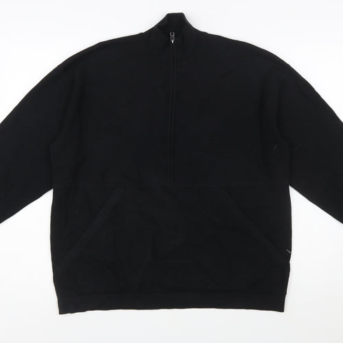 Marks and Spencer Men’s Black Half Zip Knit Jumper Size M Regular