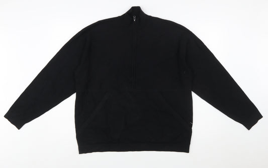 Marks and Spencer Men’s Black Half Zip Knit Jumper Size M Regular