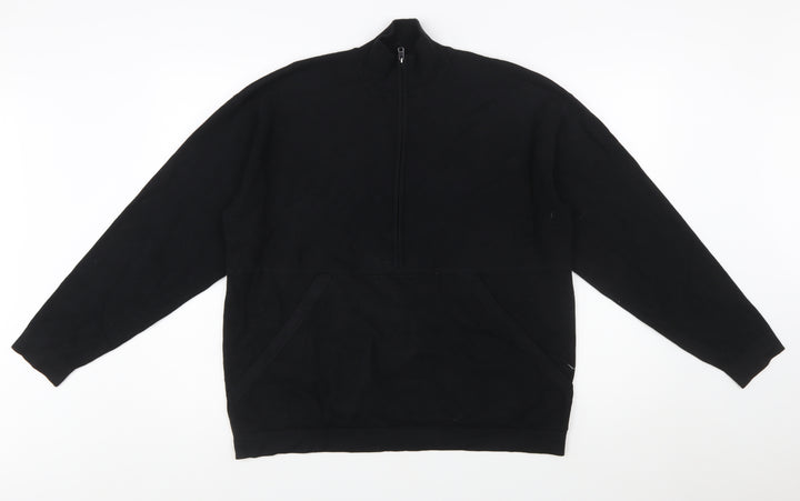 Marks and Spencer Men’s Black Half Zip Knit Jumper Size M Regular