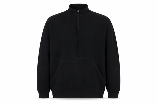 Front view of Marks & Spencer Men’s Black Half Zip Knit Jumper, size M, Regular