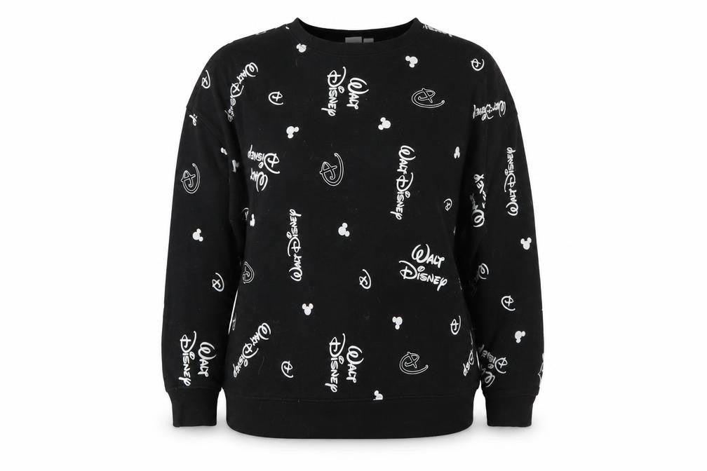 Disney Women’s Black Walt Disney Logo Sweatshirt XL Casual Pullover
