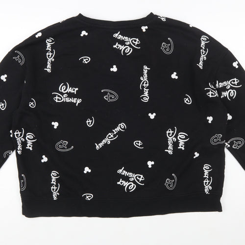 Disney Women’s Black Walt Disney Logo Sweatshirt XL Casual Pullover