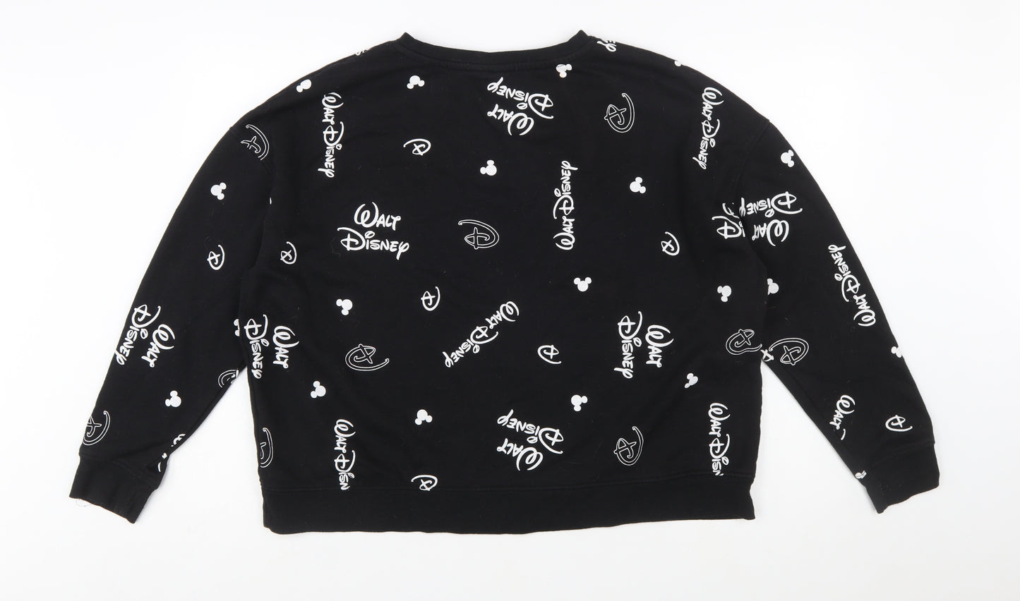 Disney Women’s Black Walt Disney Logo Sweatshirt XL Casual Pullover