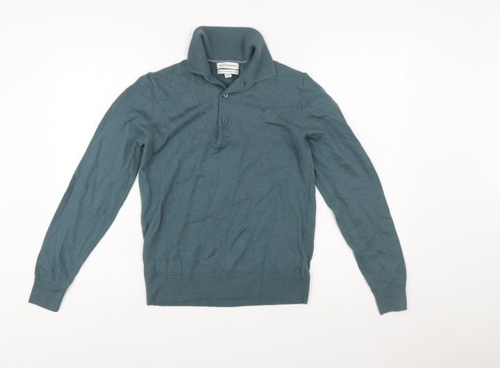 Marks and Spencer Autograph Men's Green Merino Wool Henley Jumper Size S
