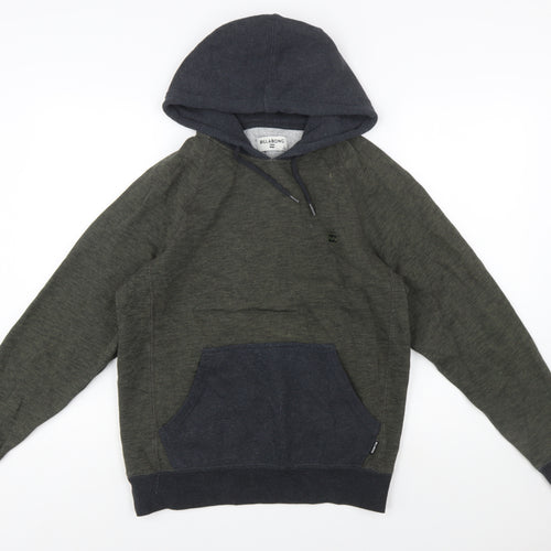 Billabong Men's Green Pullover Hoodie Size S Fleece Cotton Blend