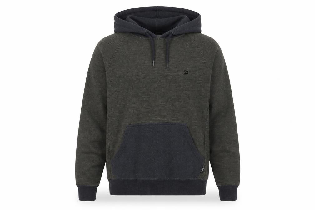 Front view of Billabong Men's Green Pullover Hoodie, size S, Fleece Cotton Blend