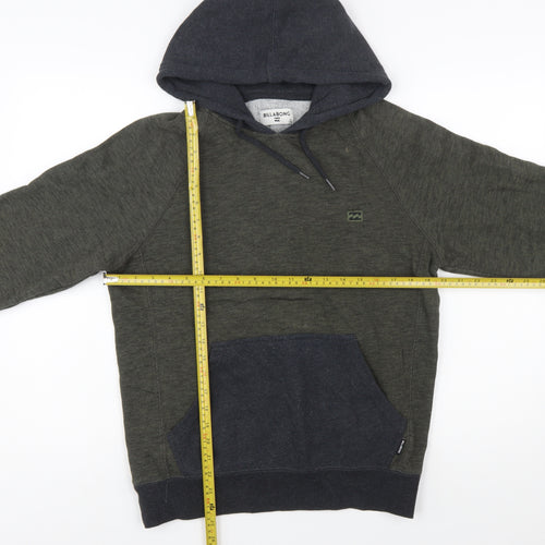 Billabong Men's Green Pullover Hoodie Size S Fleece Cotton Blend