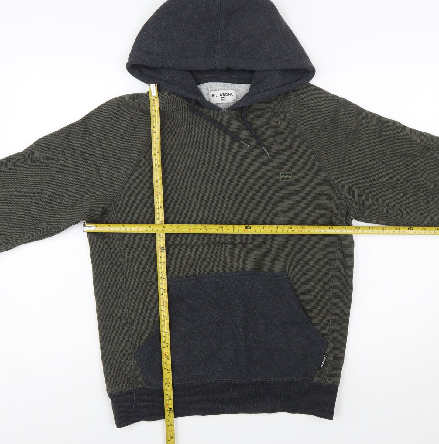 Billabong Men's Green Pullover Hoodie Size S Fleece Cotton Blend