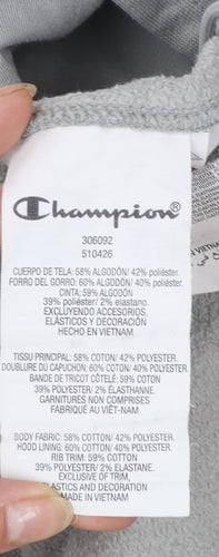 Champion Boys Grey Pullover Hoodie XL 13-14 Years Cotton Blend Logo Print